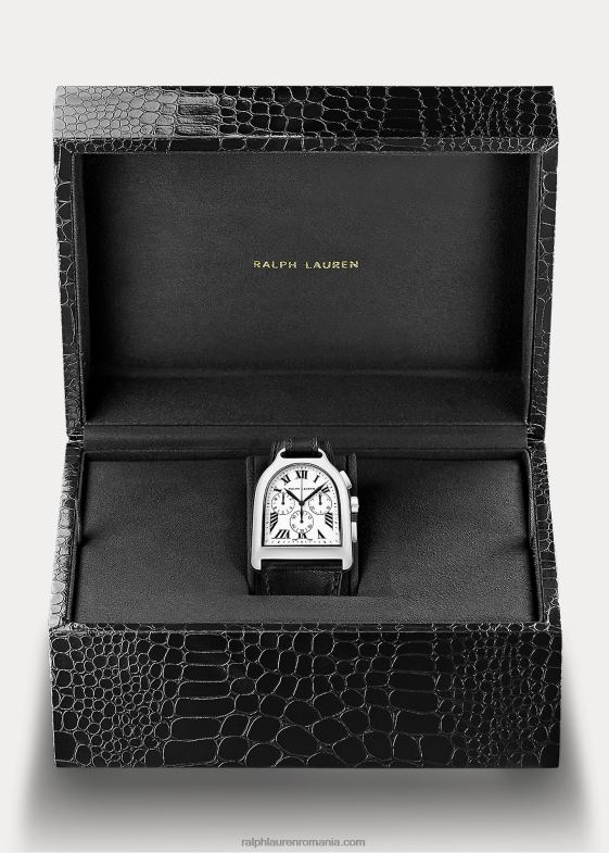 cadran alb cu crono bărbați Ralph Lauren oțel cronograf mare 046882807