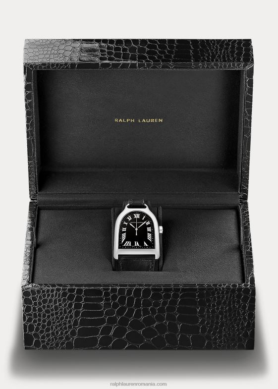 cadran negru bărbați Ralph Lauren oțel mare 046882810