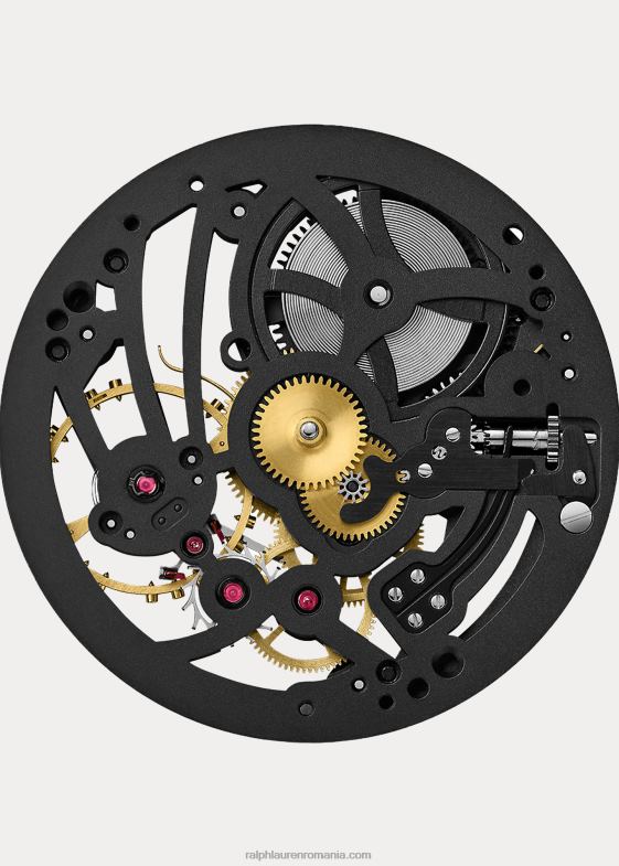 cadran schelet negru bărbați Ralph Lauren Oțel schelet de 45 mm 046882865