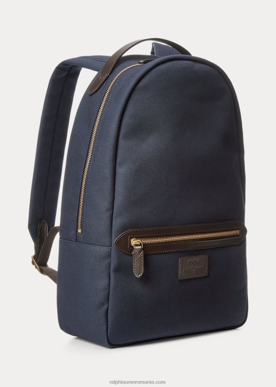 bărbați Ralph Lauren rucsac din pânză cu ornamente din piele 046885250