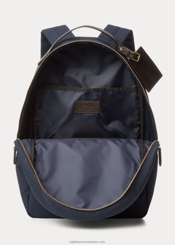 bărbați Ralph Lauren rucsac din pânză cu ornamente din piele 046885250