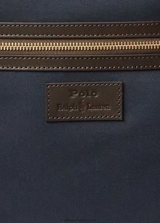 bărbați Ralph Lauren rucsac din pânză cu ornamente din piele 046885250