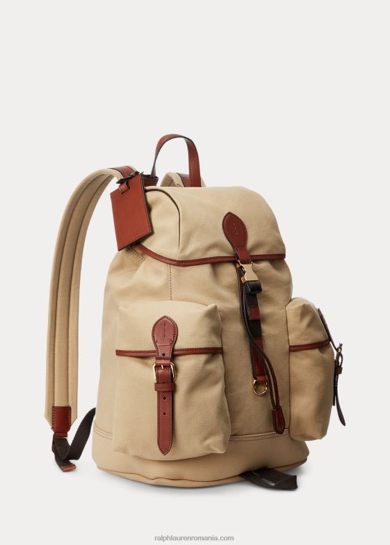 creta bărbați Ralph Lauren rucsac din pânză cu ornamente din piele 046888992