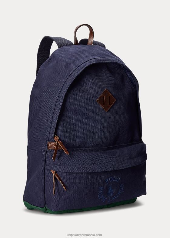 newport navy/new forest bărbați Ralph Lauren rucsac din pânză cu logo brodat 046882481