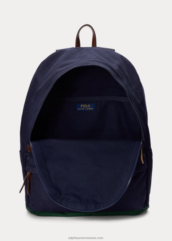 newport navy/new forest bărbați Ralph Lauren rucsac din pânză cu logo brodat 046882481