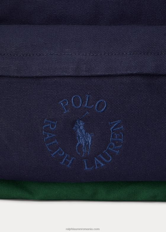 newport navy/new forest bărbați Ralph Lauren rucsac din pânză cu logo brodat 046882481