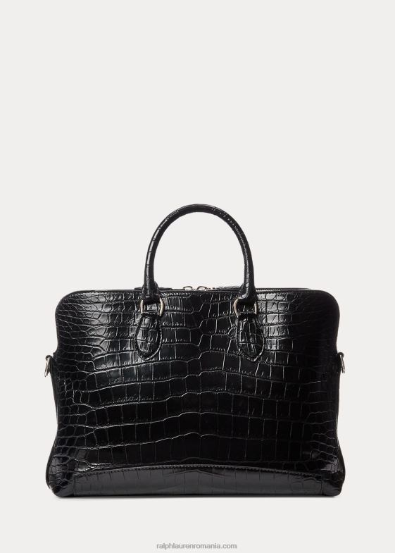 negru bărbați Ralph Lauren servietă crocodil voyager 046889016