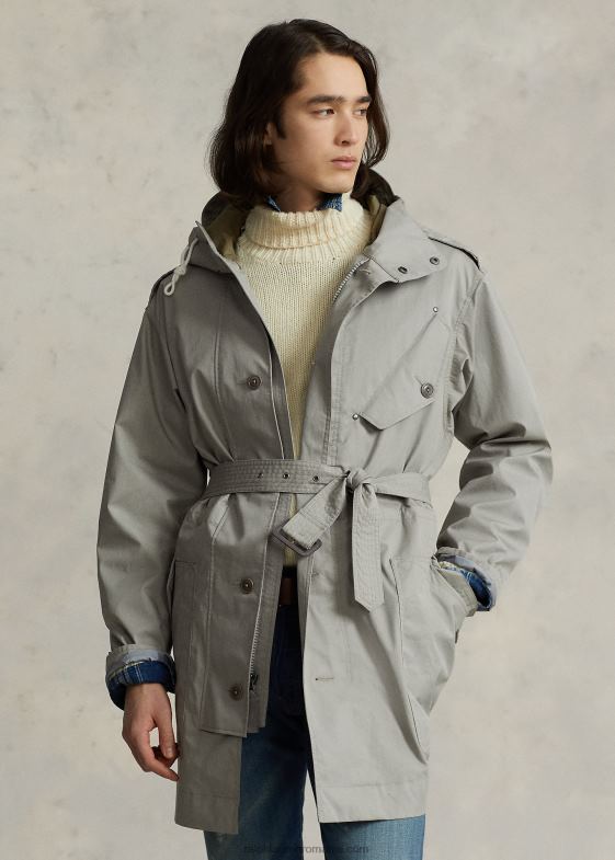 ceață cenușie bărbați Ralph Lauren parka din twill din amestec de bumbac 046881114