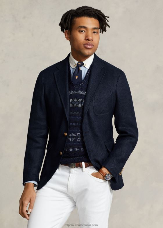 marina bărbați Ralph Lauren blazer polo din in moale, ușor 04688972