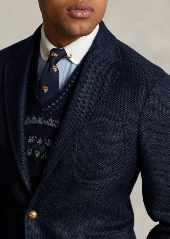 marina bărbați Ralph Lauren blazer polo din in moale, ușor 04688972