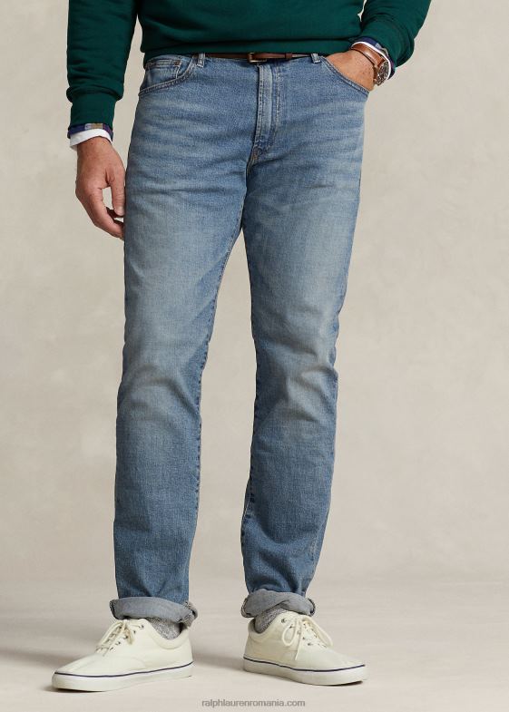 indigo deschis bărbați Ralph Lauren blugi drept relaxați Hampton 046881468