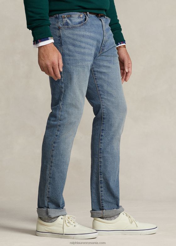 indigo deschis bărbați Ralph Lauren blugi drept relaxați Hampton 046881468