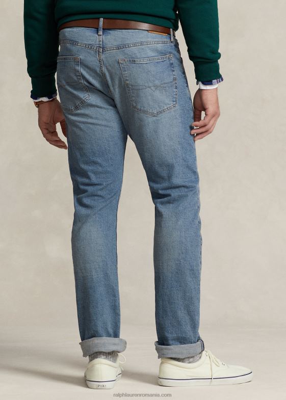 indigo deschis bărbați Ralph Lauren blugi drept relaxați Hampton 046881468