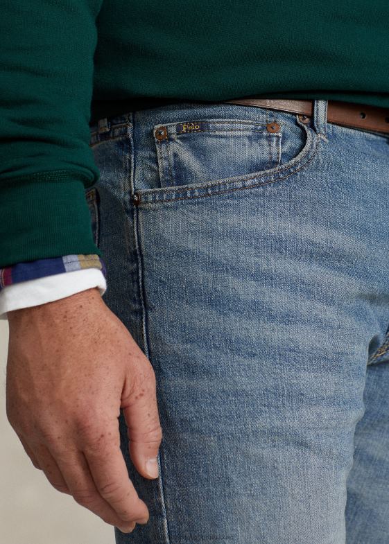 indigo deschis bărbați Ralph Lauren blugi drept relaxați Hampton 046881468