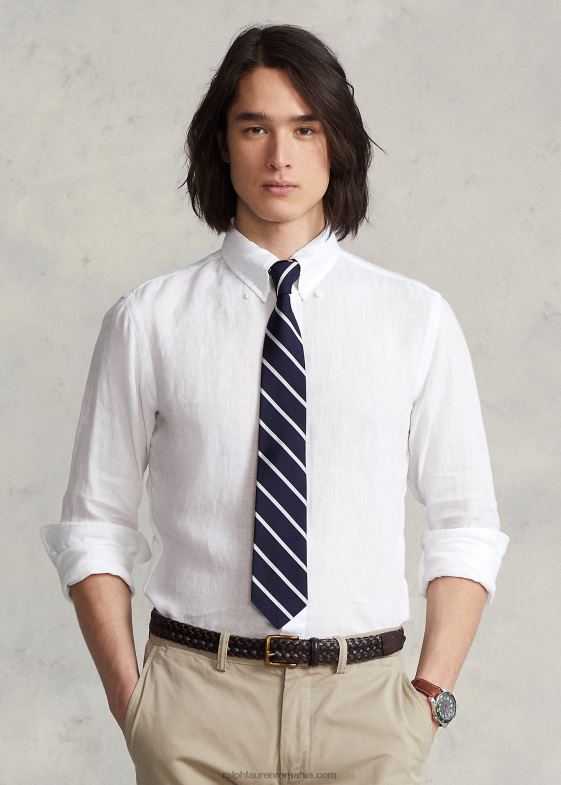 alb bărbați Ralph Lauren cămașă de in cambray personalizată 04688964