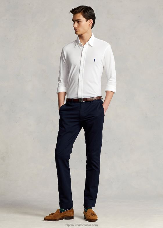 alb bărbați Ralph Lauren cămașă din plasă cu greutate penă 04688411