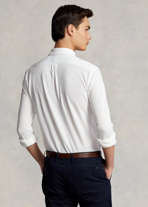 alb bărbați Ralph Lauren cămașă din plasă cu greutate penă 04688411