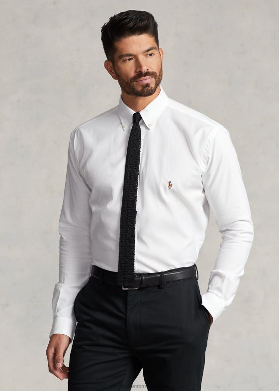 alb bărbați Ralph Lauren cămașă oxford stretch de performanță 046881446
