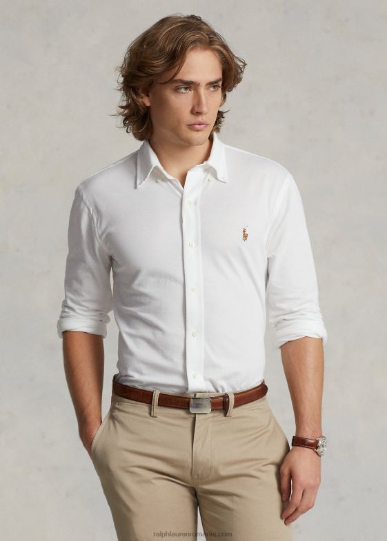 alb bărbați Ralph Lauren cămașă oxford tricotată 04688899