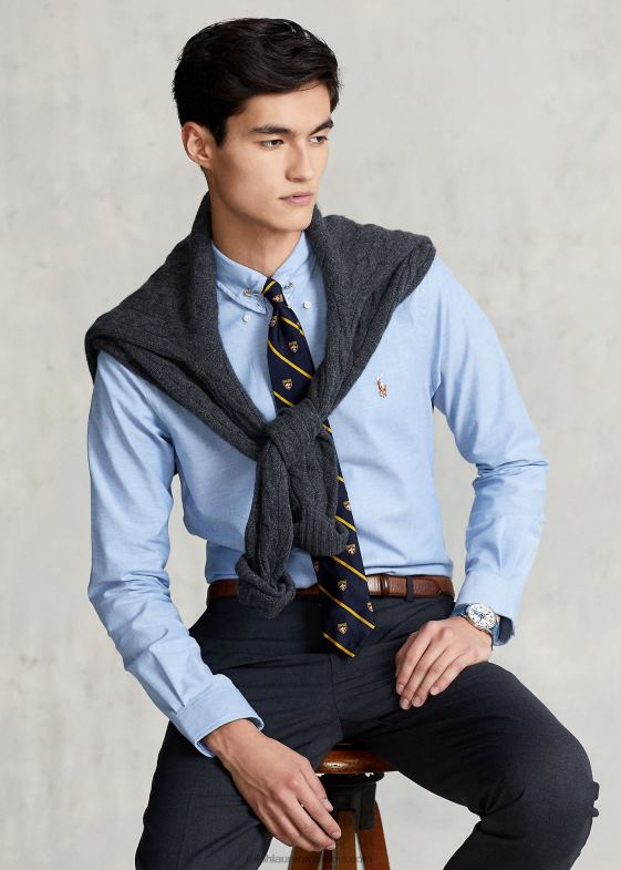 albastru bărbați Ralph Lauren cămașă oxford stretch slim fit 04688606