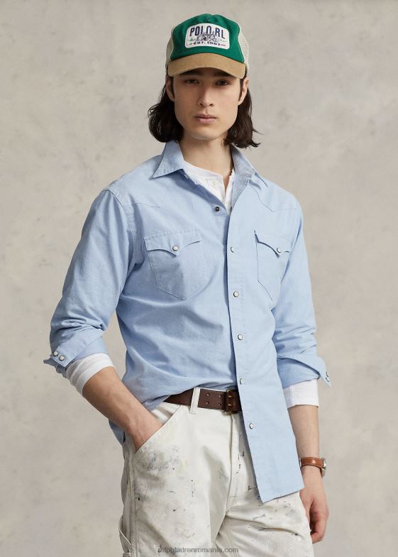 albastru bărbați Ralph Lauren cămașă oxford western 04688458