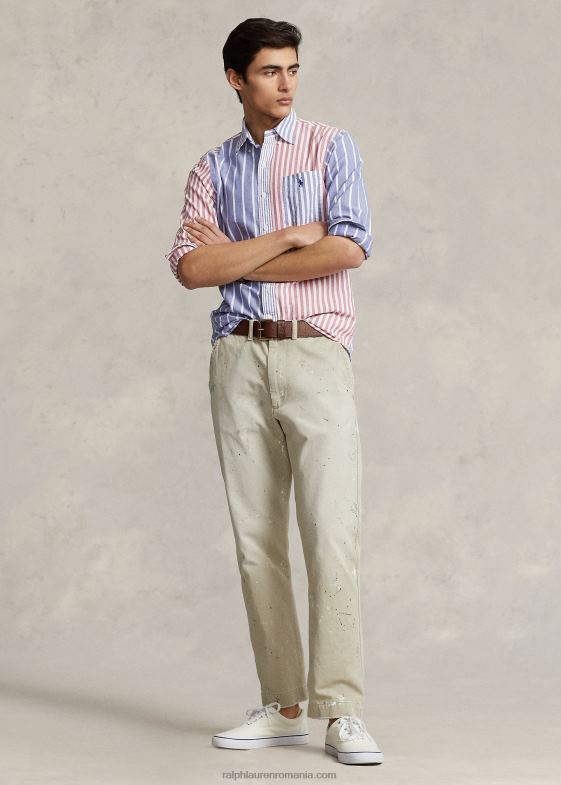 cămașă de distracție bărbați Ralph Lauren cămașă distractivă oxford cu dungi clasice 04688929
