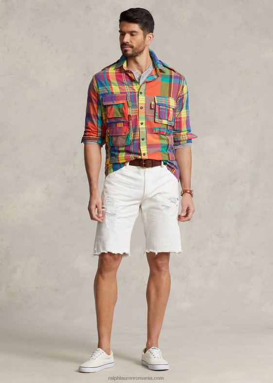 cămașă distractivă Madras bărbați Ralph Lauren madras fun overshirt 046881376