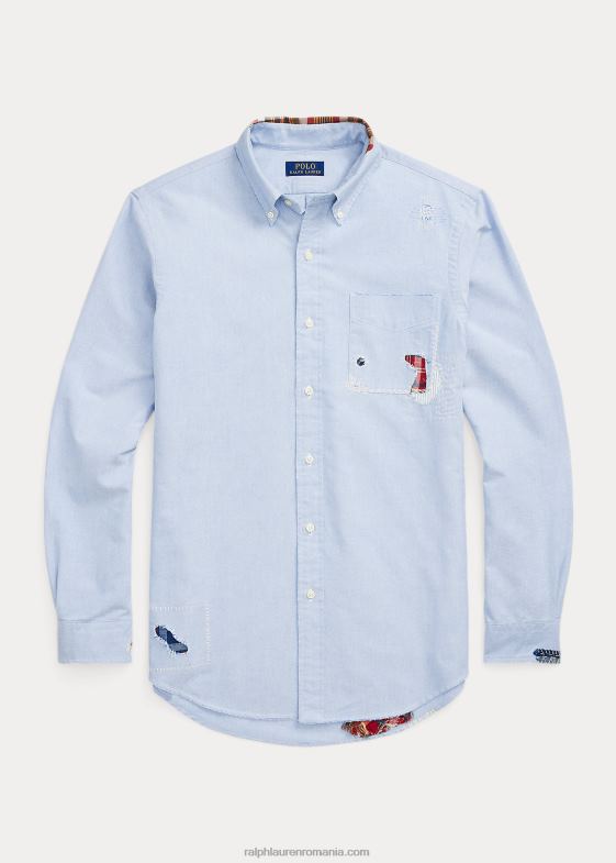 cămașă preppy reparată bărbați Ralph Lauren cămașă oxford distressed cu potrivire clasică 04688724
