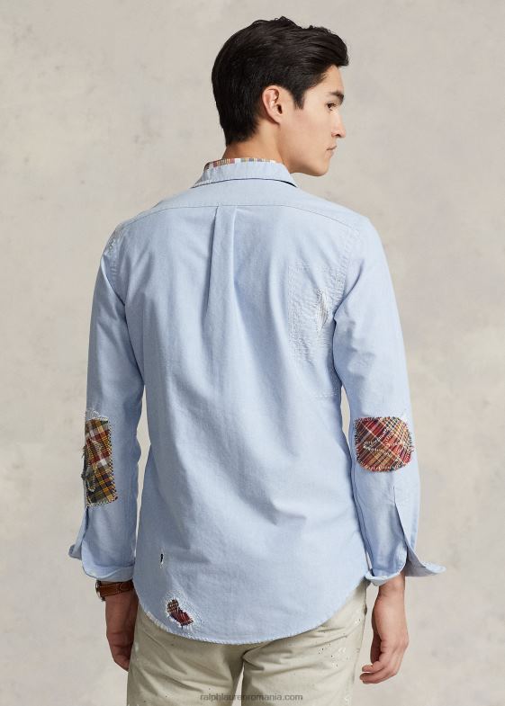 cămașă preppy reparată bărbați Ralph Lauren cămașă oxford distressed cu potrivire clasică 04688724