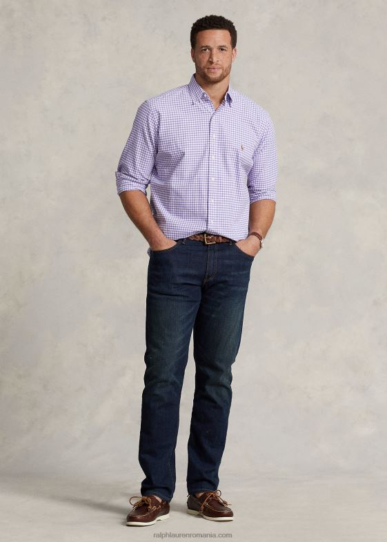 cactus violet/alb bărbați Ralph Lauren cămașă oxford vichy 046881423