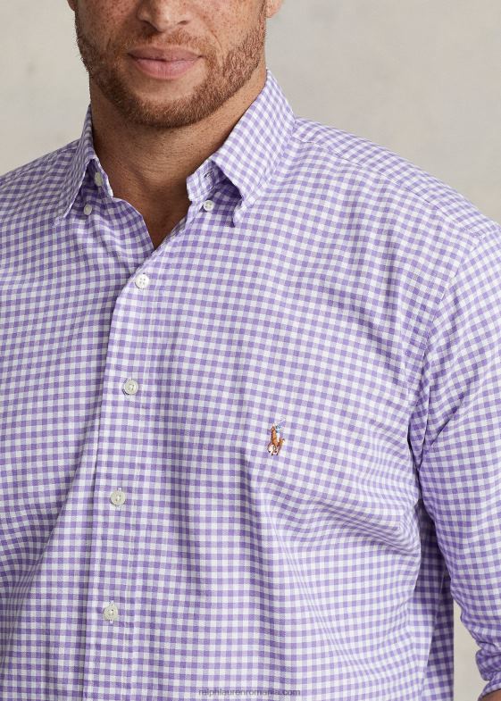 cactus violet/alb bărbați Ralph Lauren cămașă oxford vichy 046881423