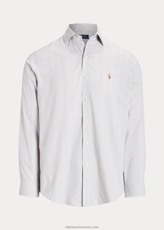 ceață gri/alb bărbați Ralph Lauren cămașă de performanță în carouri cu potrivire clasică 046888487