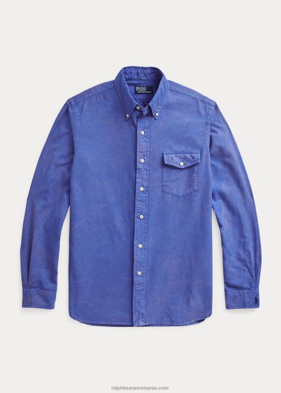 cerul indigo bărbați Ralph Lauren cămașă oxford vopsită în vestimentație cu potrivire clasică 04688975