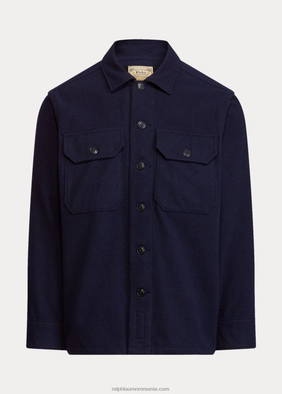 colecția marinei bărbați Ralph Lauren cămașă de lucru din amestec de lână cu potrivire clasică 046888481