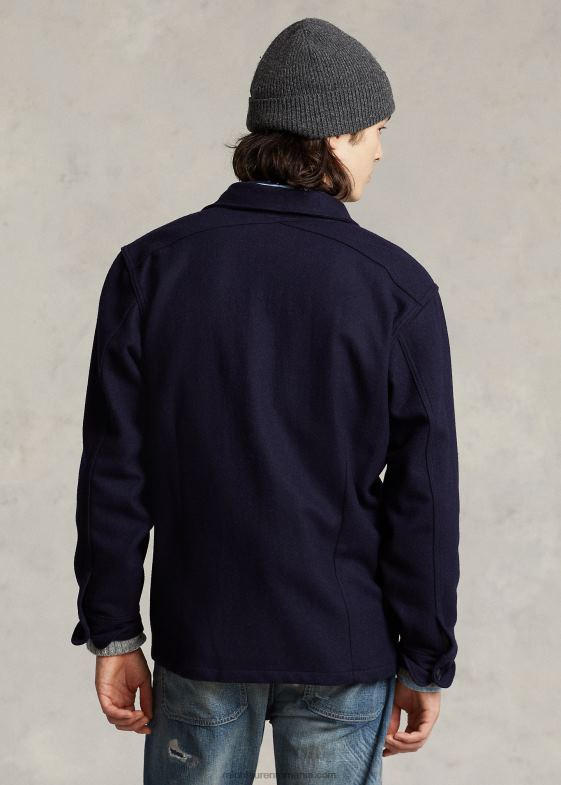 colecția marinei bărbați Ralph Lauren cămașă de lucru din amestec de lână cu potrivire clasică 046888481