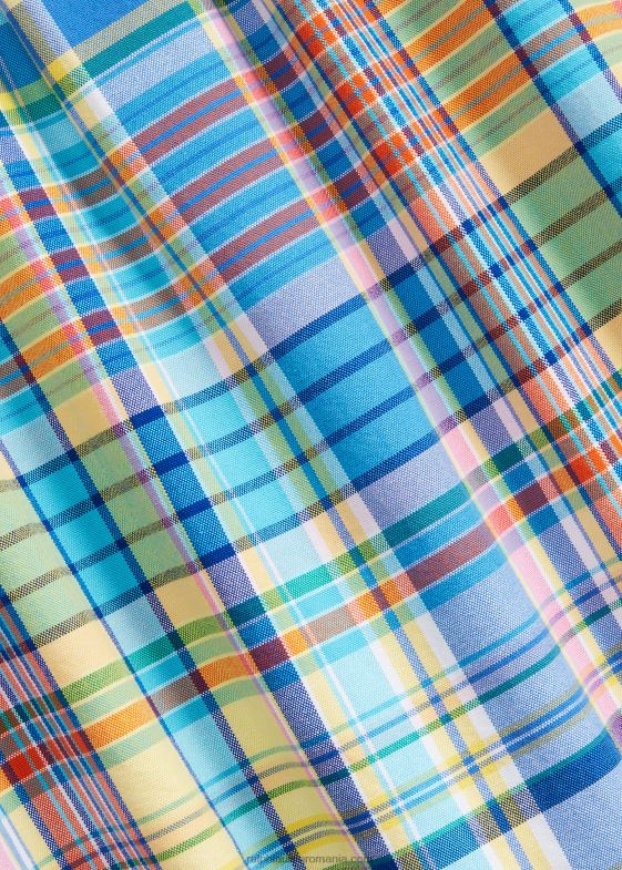 galben/turcoaz bărbați Ralph Lauren cămașă oxford în carouri cu potrivire clasică 04688970