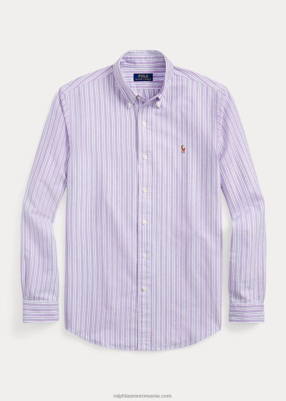 hampton purpl/navy multi bărbați Ralph Lauren cămașă oxford cu dungi clasice 046888418