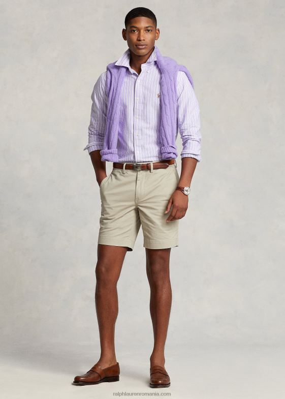 hampton purpl/navy multi bărbați Ralph Lauren cămașă oxford cu dungi clasice 046888418