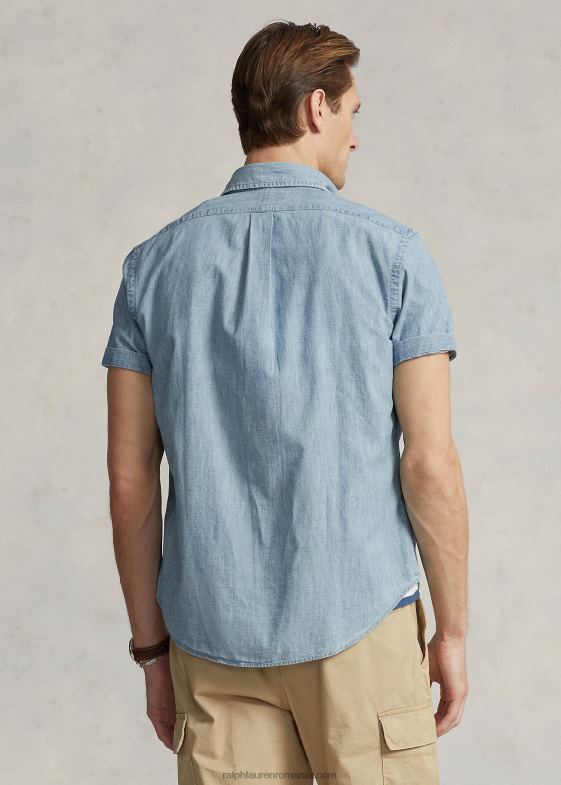 indigo deschis bărbați Ralph Lauren cămașă clasică din cambray 04688833