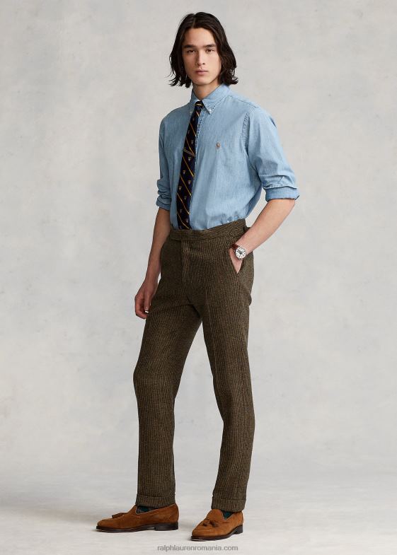 indigo deschis bărbați Ralph Lauren cămașă clasică din cambray 046888424