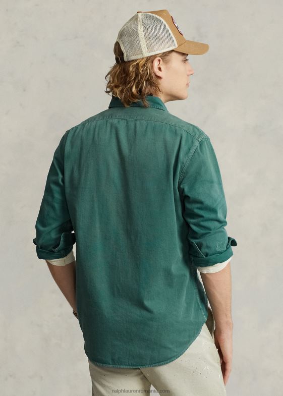 lorain emb bărbați Ralph Lauren cămașă de lucru din denim cu potrivire clasică 046888525