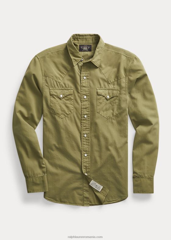 măsline drab bărbați Ralph Lauren cămașă vestică slim fit twill 046881742
