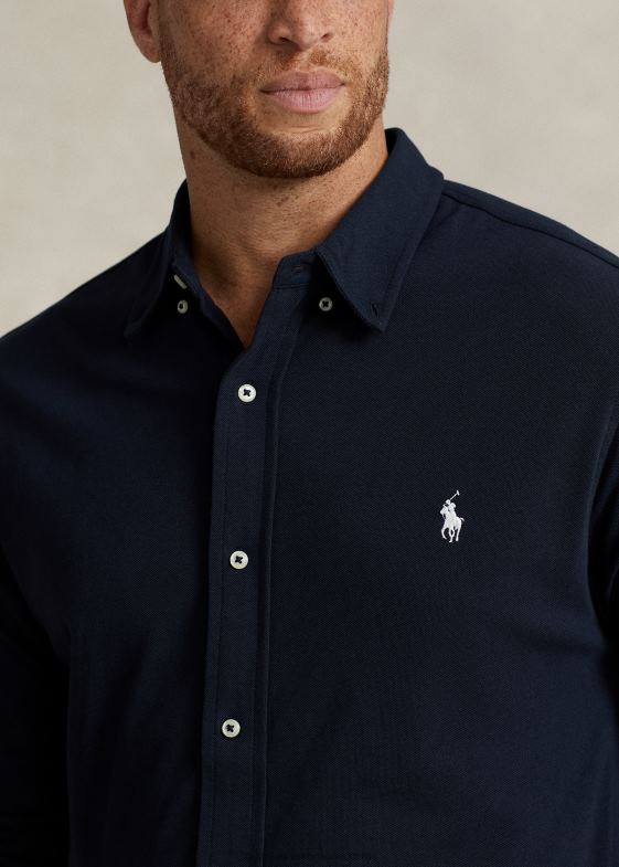 marina aviator bărbați Ralph Lauren cămașă din plasă cu greutate penă 046881869