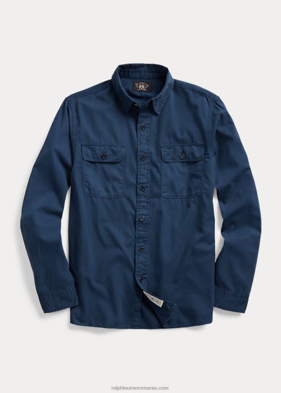 marina bărbați Ralph Lauren cămașă de lucru din twill vopsită în haine 046881770