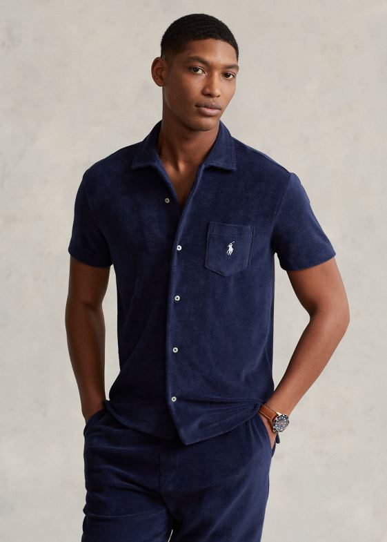 marina newport bărbați Ralph Lauren cămașă de tabără terry 04688691