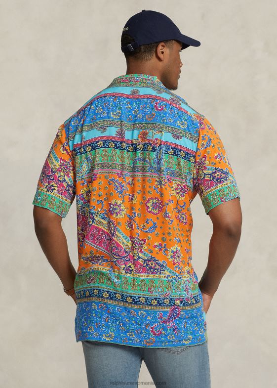 medalion provencal bărbați Ralph Lauren cămașă de tabără cu imprimeu patchwork 046881358