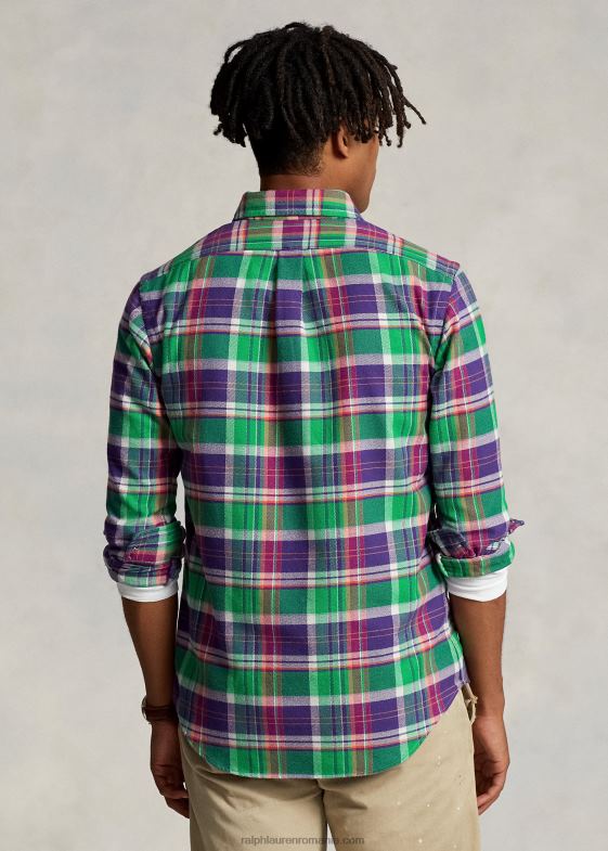 mov/verde multi bărbați Ralph Lauren cămașă din twill în carouri personalizat 04688787