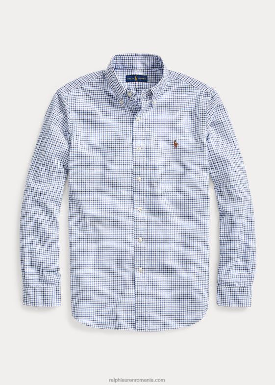 multi albastru/alb bărbați Ralph Lauren cămașă oxford tattersall cu potrivire clasică 04688727
