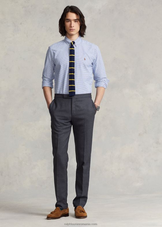 multi albastru/alb bărbați Ralph Lauren cămașă oxford tattersall cu potrivire clasică 04688727