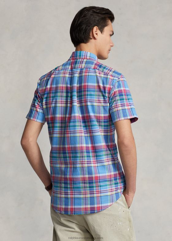 multi albastru/rosu bărbați Ralph Lauren cămașă oxford în carouri cu potrivire clasică 046881081